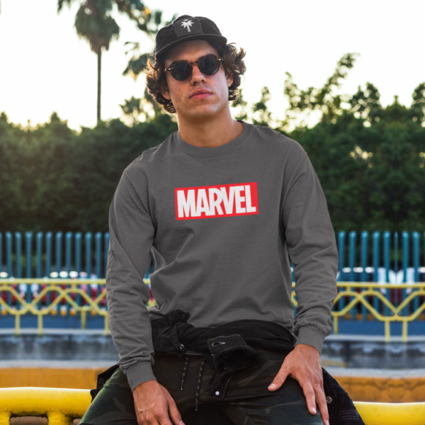 Sudadera sin capucha Marvel gris